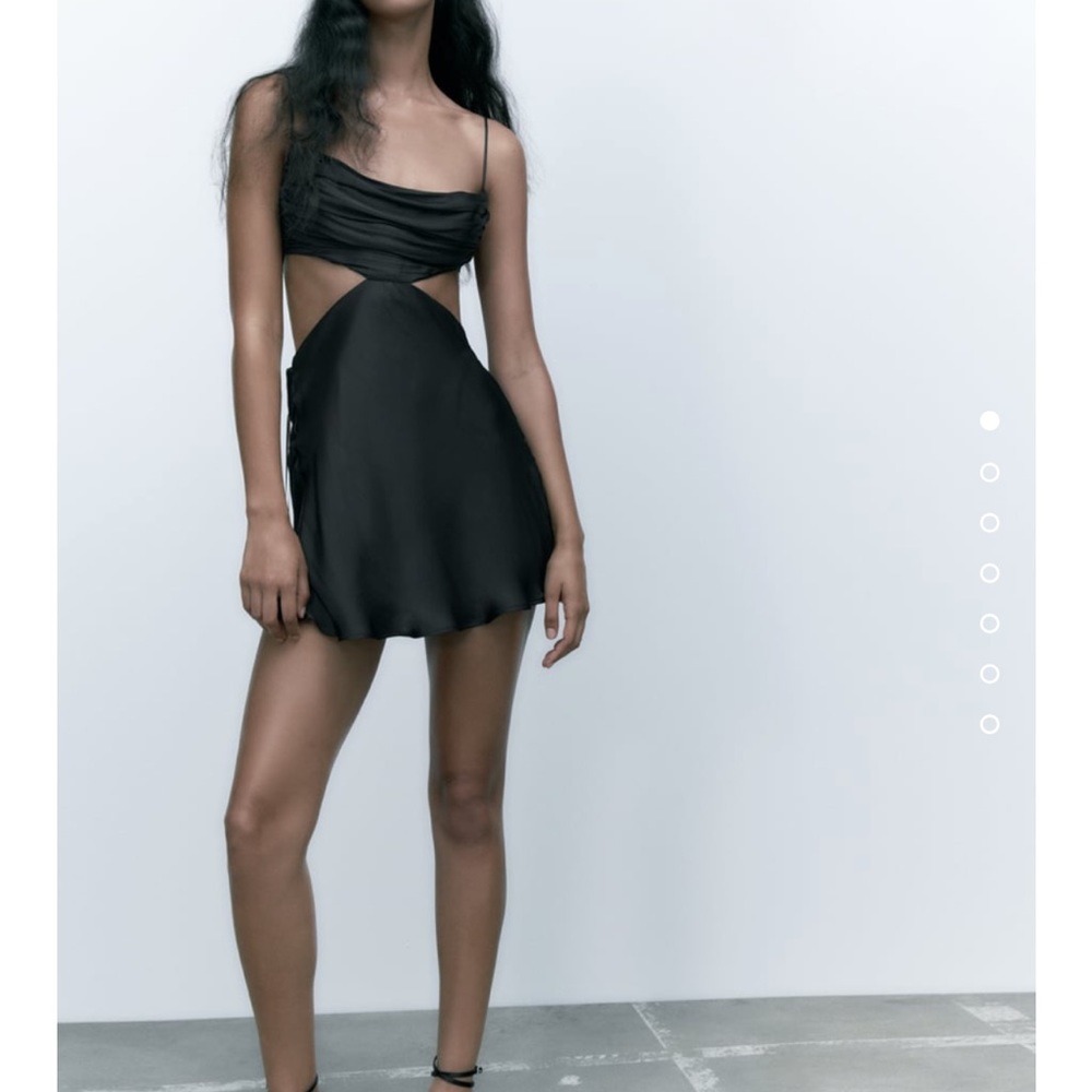 Zara cut out drape satin mini dress size M BNWT